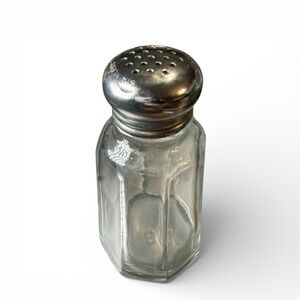 Vintage Glass Salt Shaker with Stainless‎ Steel Lid